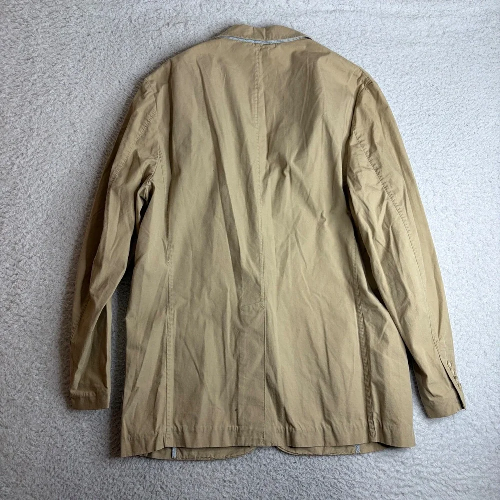 Polo Ralph Lauren Mens Khaki Cotton 3-Button Casual Blazer Jacket Tan Size M
